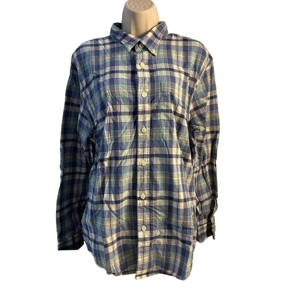 Abercrombie & Fitch Blue Yellow White Plaid Button Up Size‎ XXL